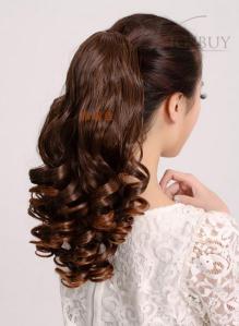 Fashion Long Wave Fluffy Clip In Synthetic Ponytail